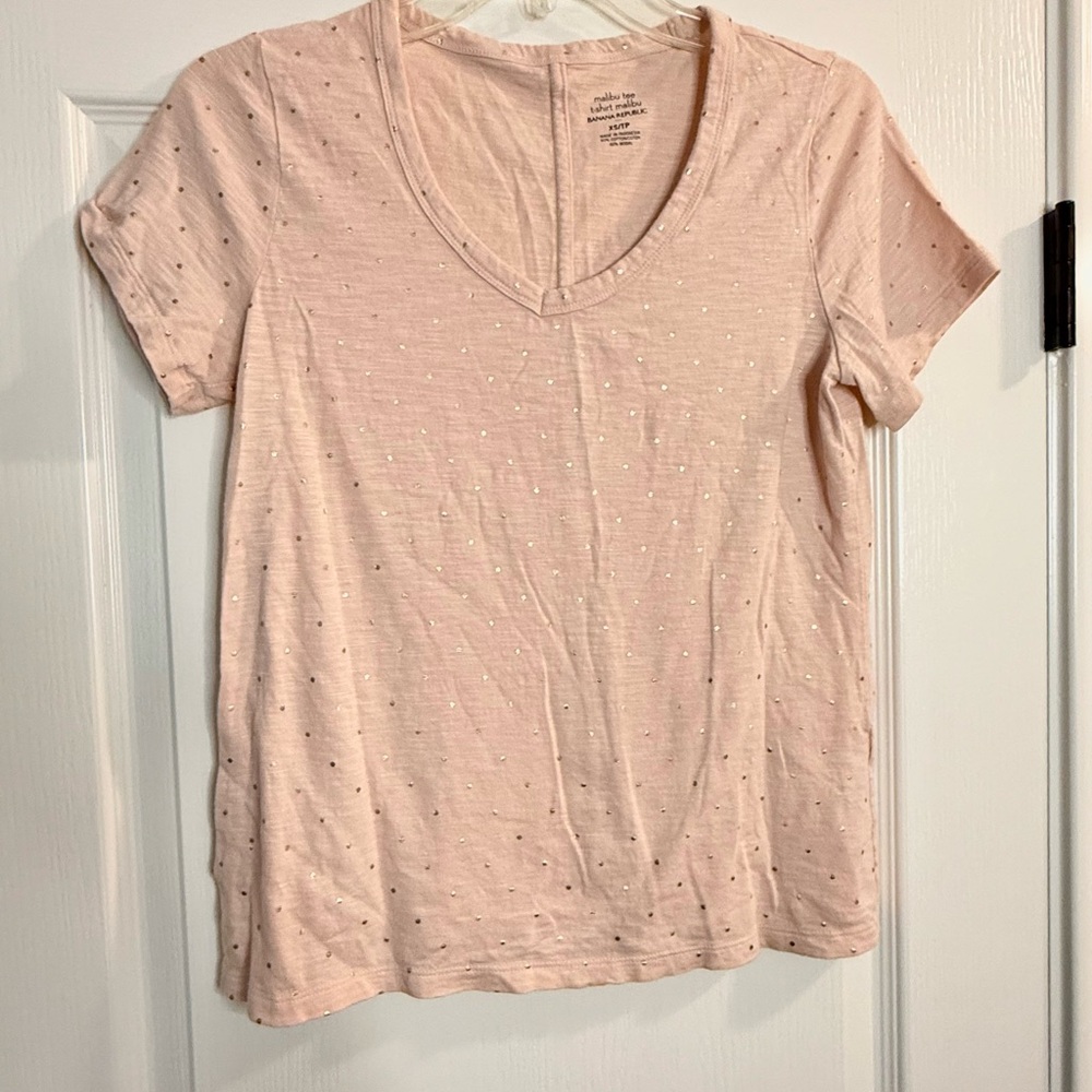 Banana Light Pink V-Neck Women's Top